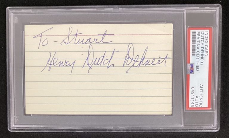 Henry Dutch Dehnert Signed Index Card NBA Basketball HOF Autograph PSA/DNA#2