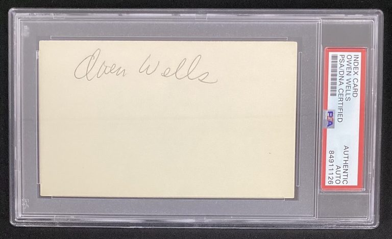 Owen Wells Signed Index Card Basketball Houston Rockets 74-75 Autograph ￼PSA/DNA