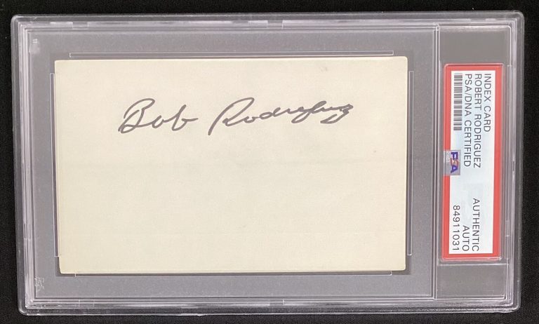Roberto Bob Rodriguez Signed Index Card Baseball Oakland A’s Autograph PSA/DNA