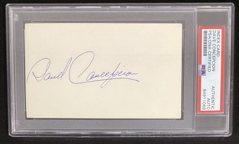 Dave Concepcion Signed Index Card Baseball Cincinnati Reds Autograph PSA/DNA