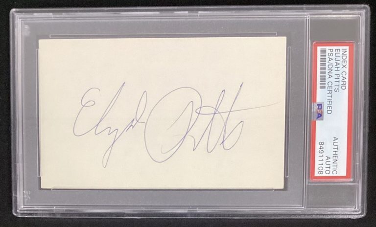 Elijah Pitts Signed Index Card Football Green Bay Packers Autograph PSA/DNA