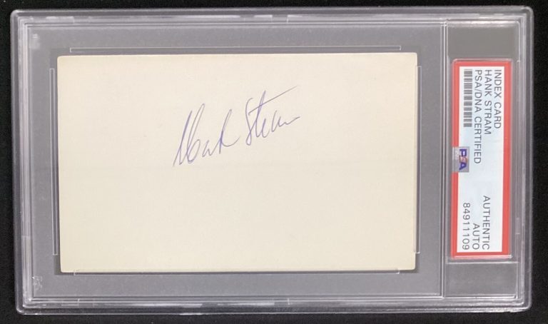 Hank Stram￼ Signed Index Card Football Baltimore Colts ￼HOF Autograph PSA/DNA #2