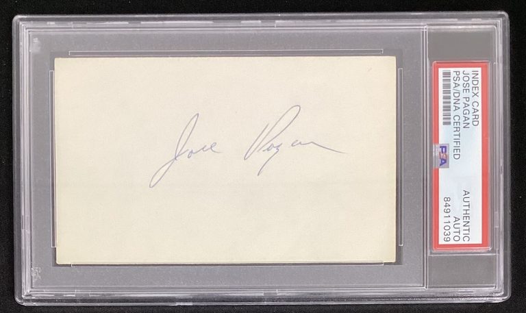 Jose Pagan Signed Index Card Baseball SF Giants Vintage Autograph PSA/DNA