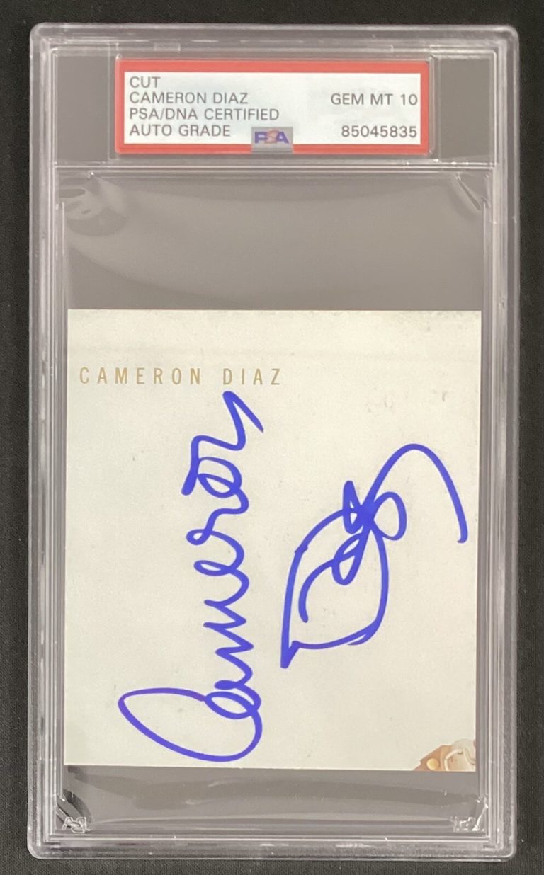 Cameron Diaz Signed Cut Something About Mary Hot Actor Autograph PSA/DNA Gem 10