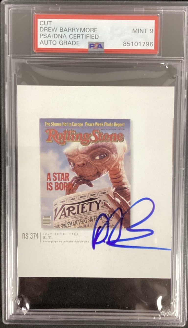 Drew Barrymore Signed Cut ET Rolling Stone Autograph Sexy Actor PSA/DNA Mint 9