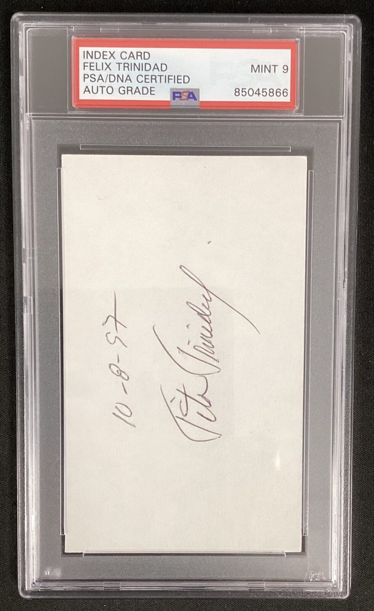 Tito Trinidad Signed Index Card Boxing HOF Autograph 1997 Vintage PSA/DNA Mint 9