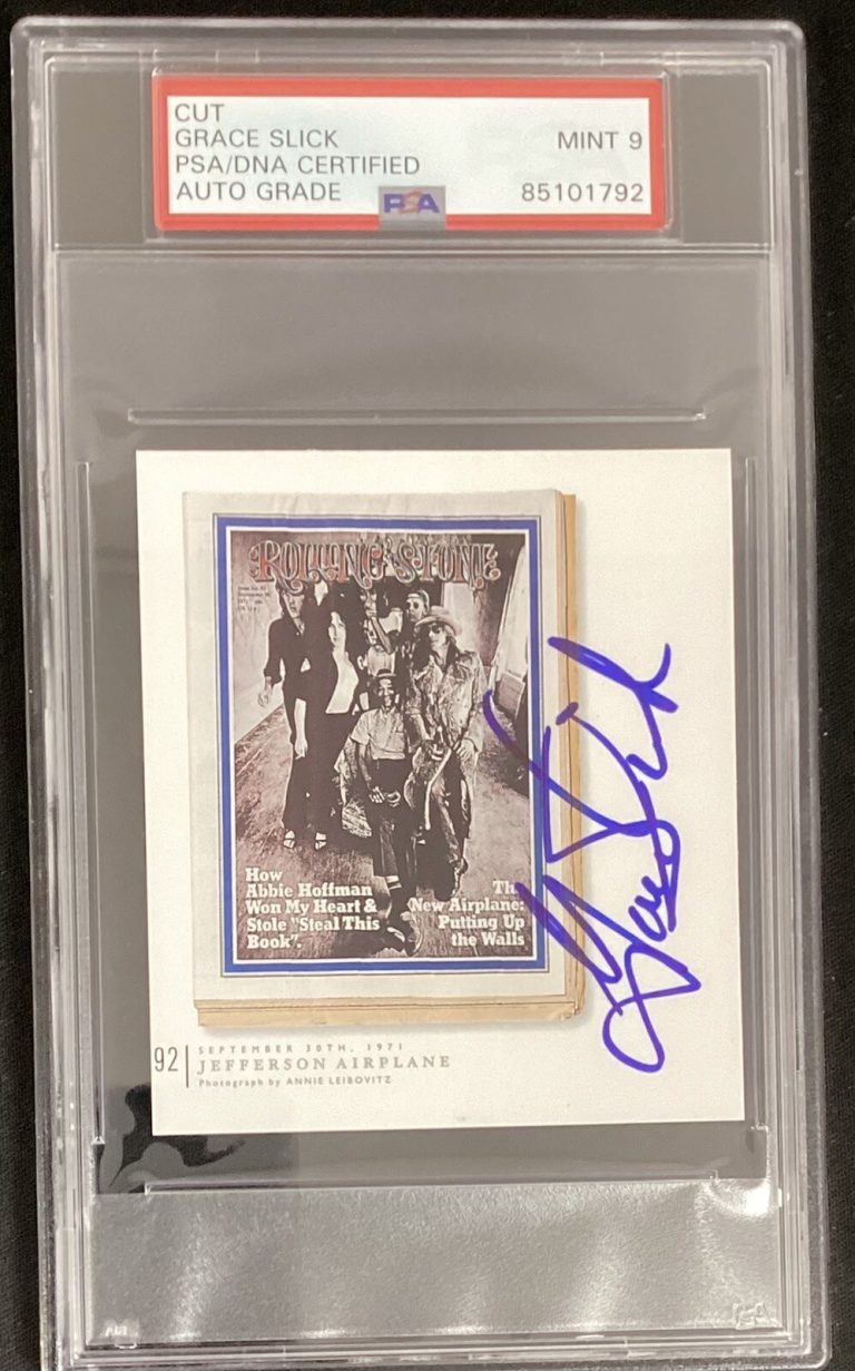 Grace Slick Signed Cut Page Rolling Stone Jefferson Airplane Autograph PSA/DNA 9
