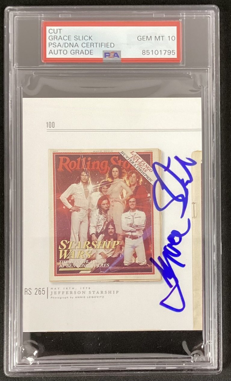 Grace Slick Signed Cut Rolling Stone Autograph Jefferson Airplane PSA/DNA Gem 10