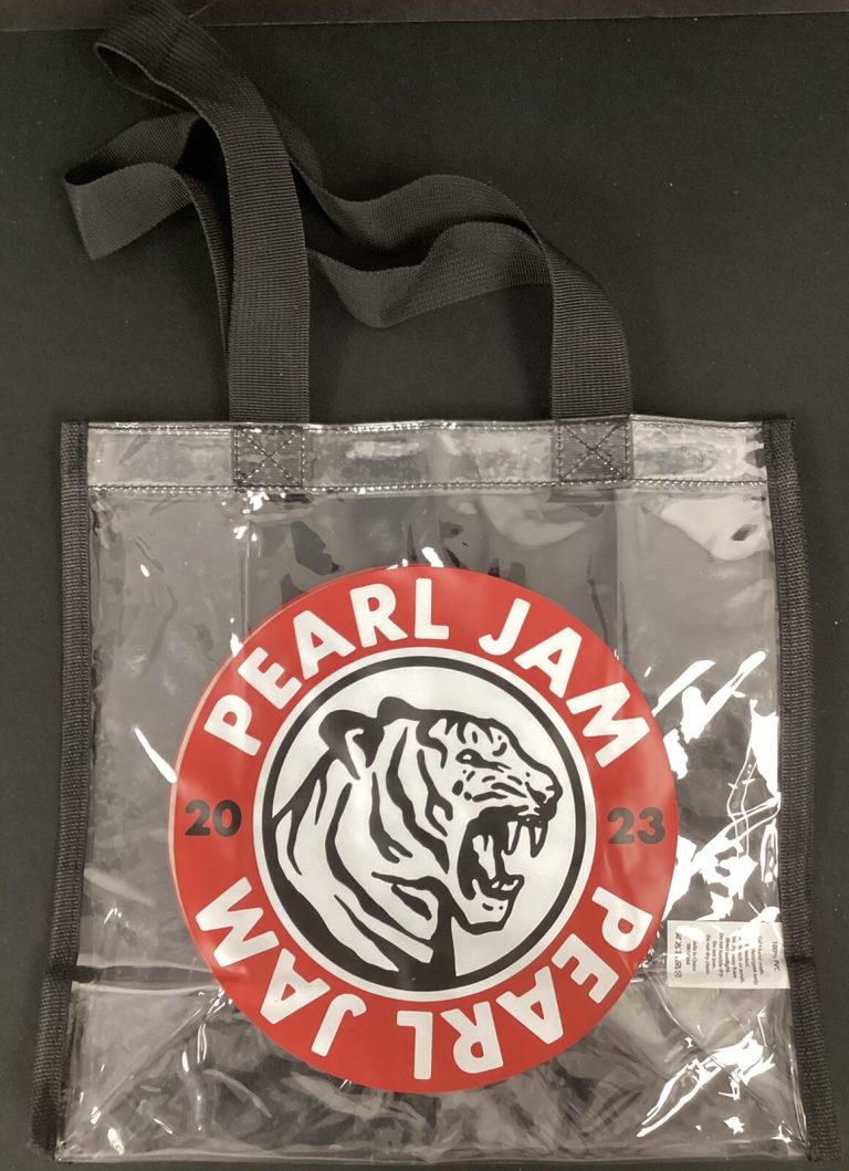 Pearl Jam Tote Bag Basketball Chicago Bulls Eddie Vedder 2023 Tour PVC Clear