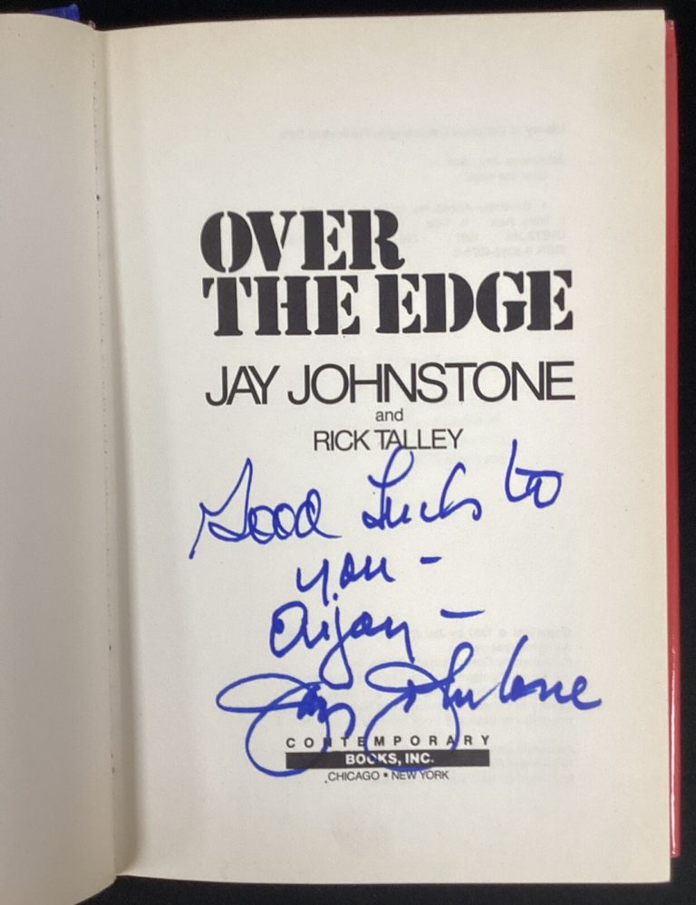 Jay Johnstone Signed Book Over The Edge NY Yankees Baseball WSC Autograph TPG #2