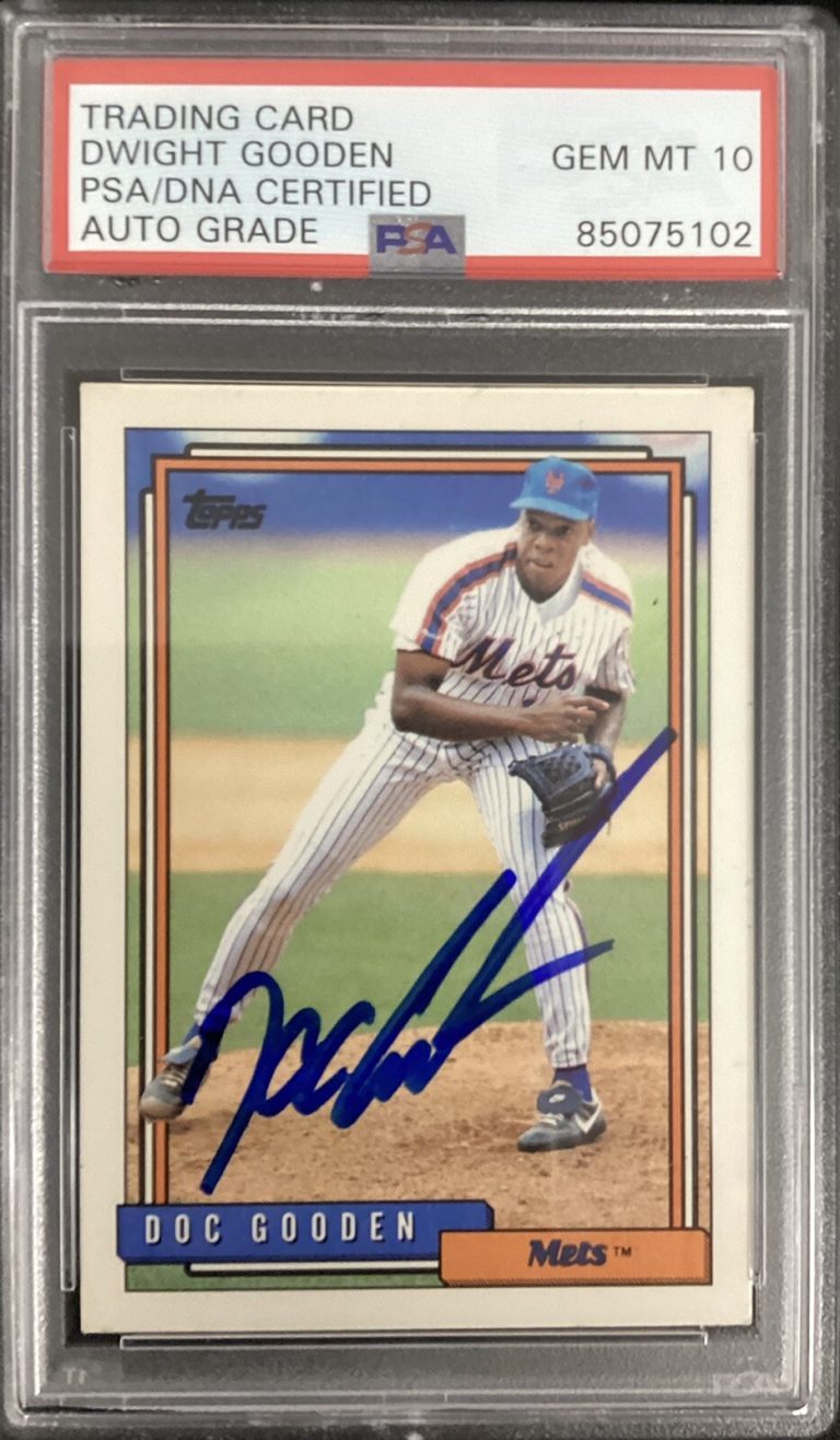 Doc Gooden Signed 1992 Topps #725 Baseball Card PSA/DNA Autograph Gem Mint 10