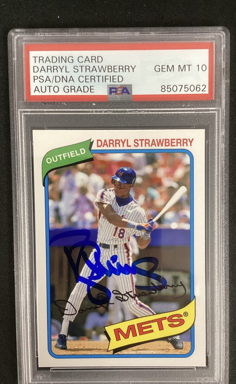 Darryl Strawberry Signed 2000 Topps #129Baseball Card PSA/DNA Auto Gem 10 Mets