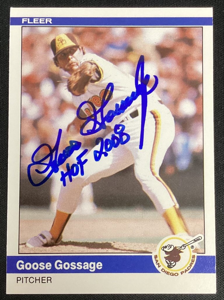 Goose Gossage Signed 1984 Fleer#U 44 Baseball Card NY Yankees HOF Autograph TPG