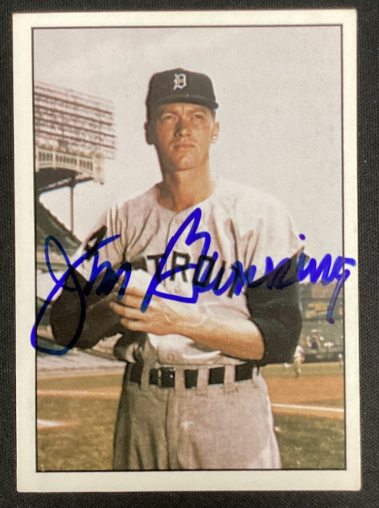 Jim Bunning Signed 1981 TCMA Baseball Card Phillies Tigers Auto HOF TPG