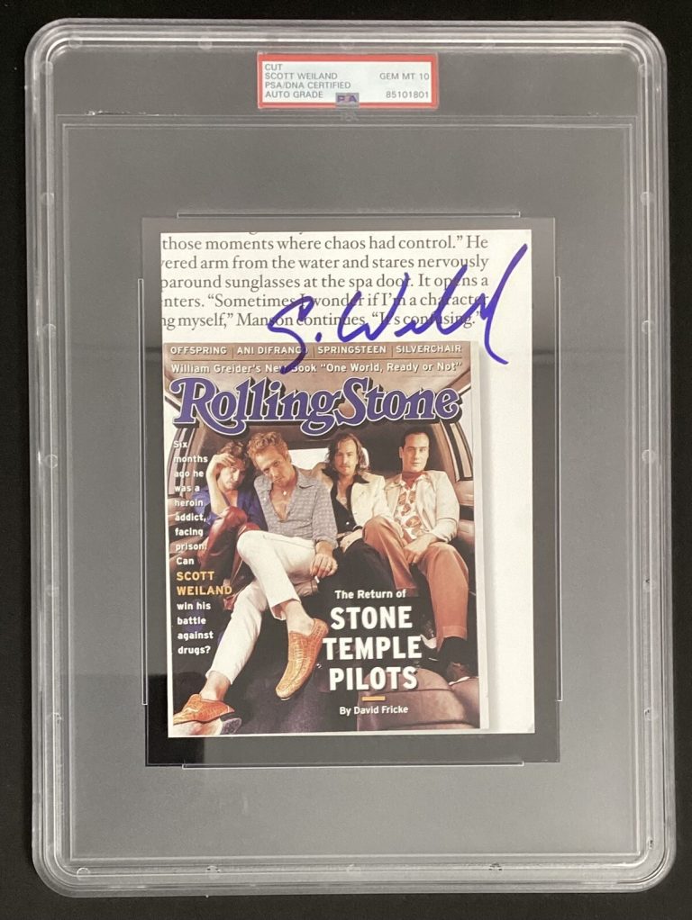 Scott Weiland Signed Cut Rolling Stone Autograph Temple Pilots PSA/DNA Gem 10