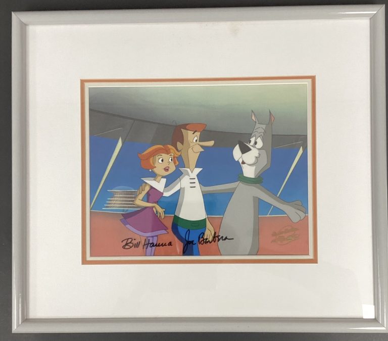 Hanna Barbera Signed Jetsons Cel The Movie Animation George Jane 1988 Framed JSA