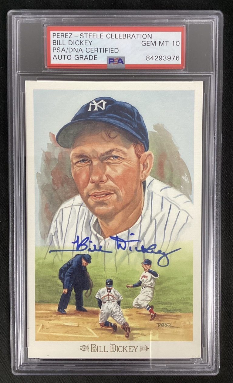 Bill Dickey Signed Perez Steele Celebration Postcard Yankees PSA/DNA Auto Gem 10