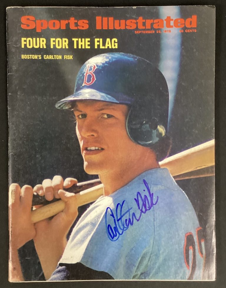 Carlton Fisk Signed Sports Illustrated 9/25/72 No Label Sox Baseball Auto JSA 2