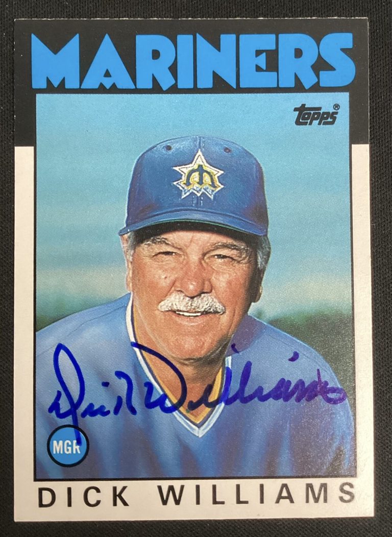 Dick Williams Signed 1985 Topps #124 T Baseball Card Mariners Autograph HOF TPG