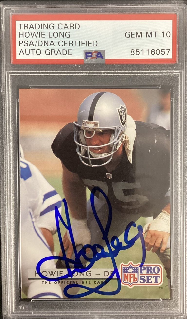 Howie Long Signed 1992 Pro Set #211 Football Card Raiders Autograph PSA/DNA 10