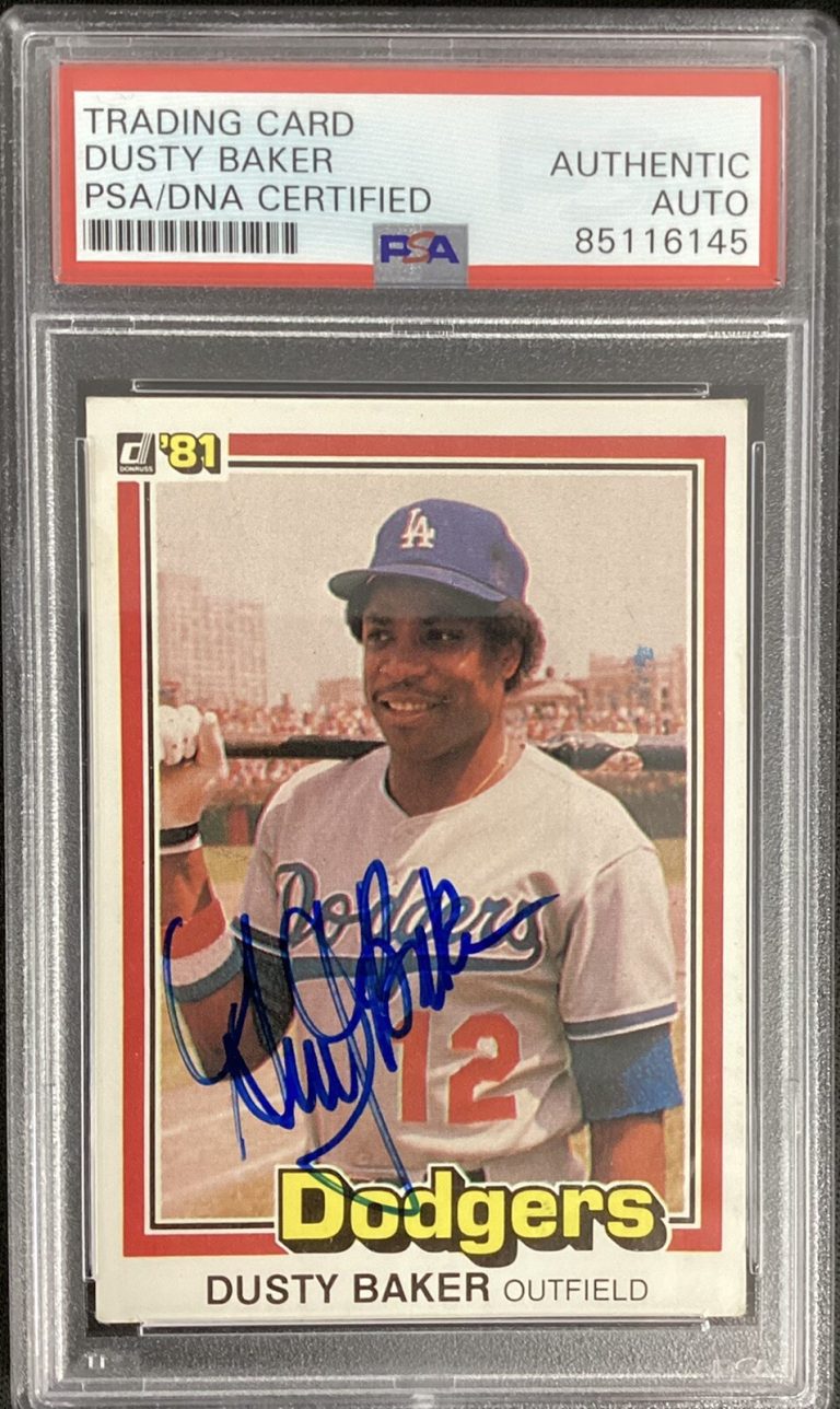 Dusty Baker Signed 1981 Donruss #179 Baseball Card Autograph Dodgers PSA/DNA