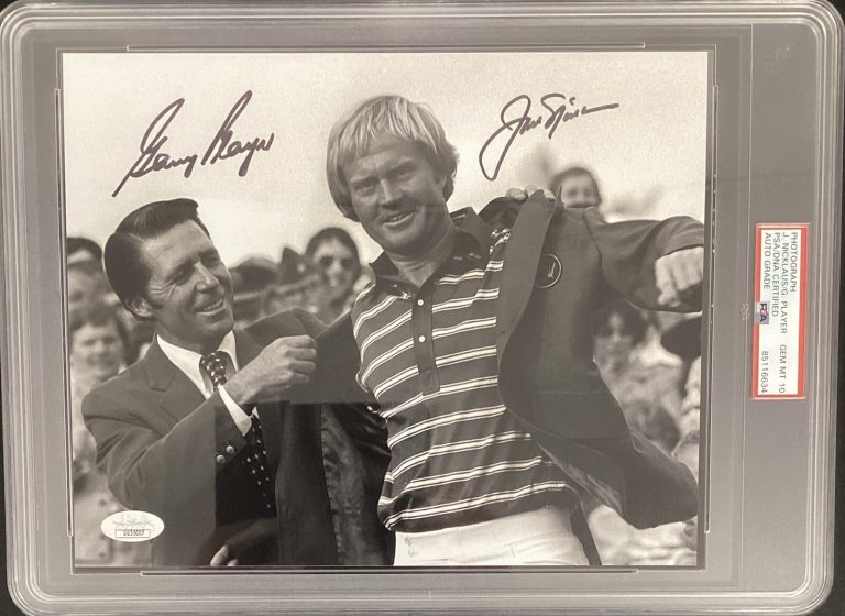 Jack Nicklaus Signed Photo 8x10 Golf Masters Gary Player Autograph PSA/DNA Gem10