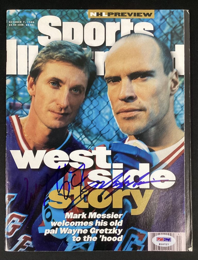Wayne Gretzky Signed Sports Illustrated 10/7/96 No Label Messier Auto PSA/DNA