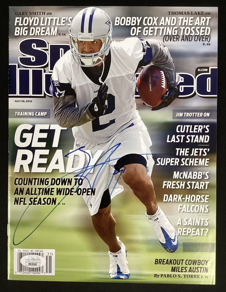 Miles Austin Signed Sports Illustrated 7/26/10 No Label Cowboys Autograph JSA