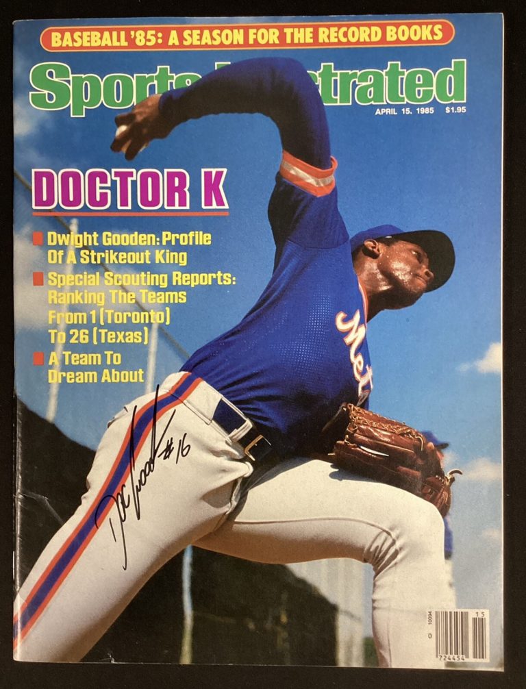 Dwight Doc Gooden Signed Sports Illustrated Mag 4/15/85 Mets No Label Auto JSA