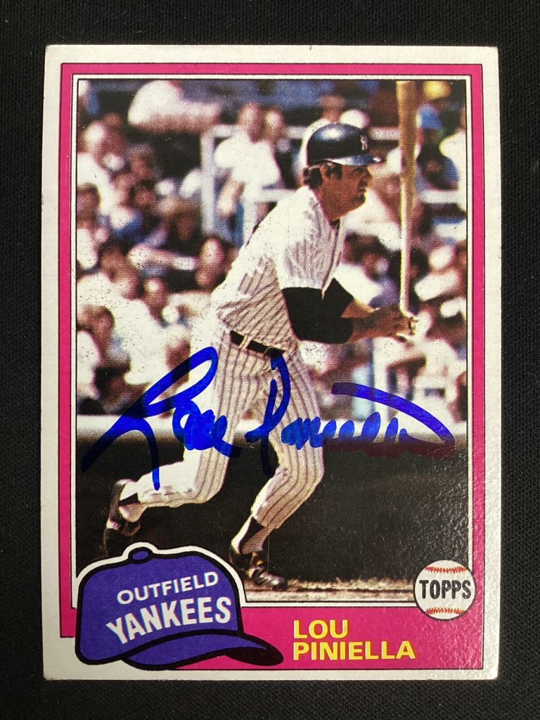 Lou Piniella Signed 1981 Topps #724 Baseball Card NY Yankees Autograph TPG