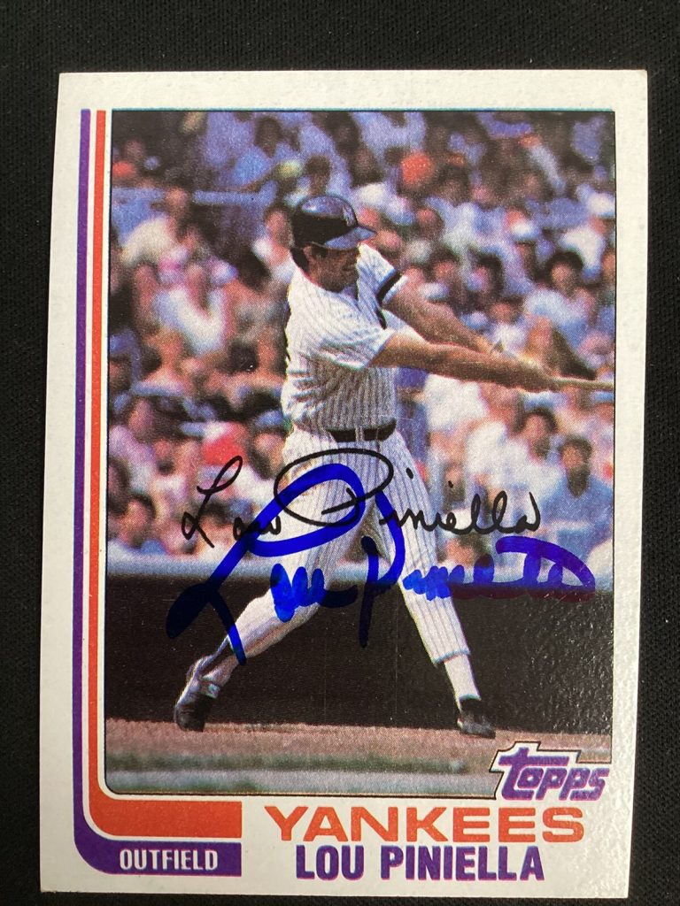 Lou Piniella Signed 1982 Topps #538 Baseball Card NY Yankees Autograph TPG