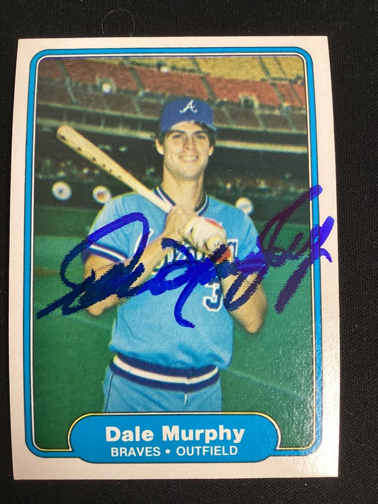 Dale Murphy Signed 1982 Fleer #443 Baseball Card Atlanta Braves Autograph TPG