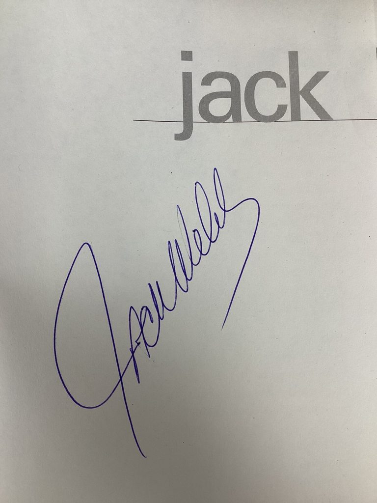 Jack Welch Signed Book Straight From The Gut CEO Management Autograph JSA