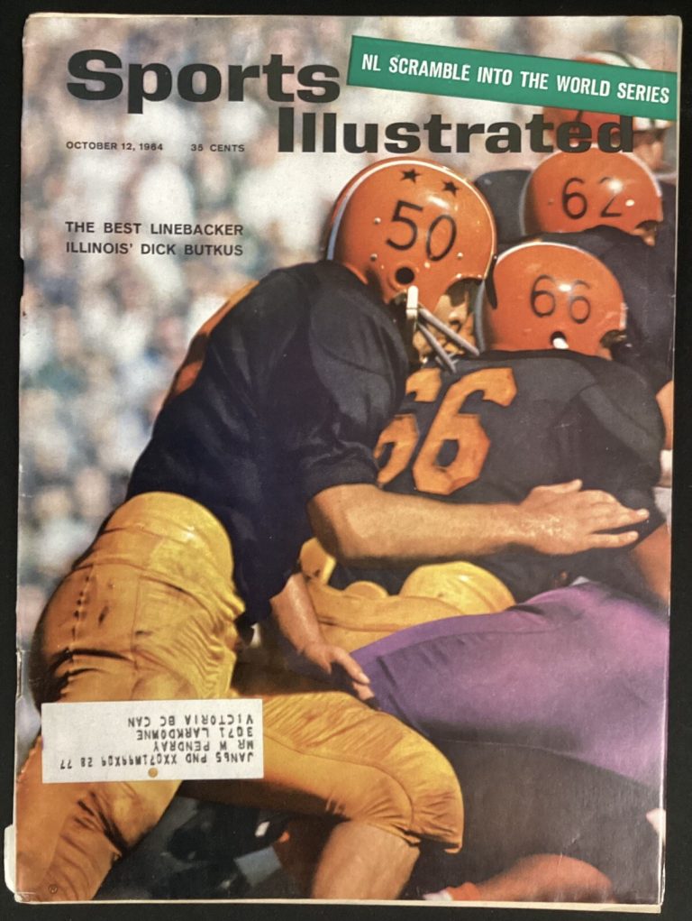 Dick Butkus Sports Illustrated Magazine 10/12/1964 Illinois Bears Football HOF