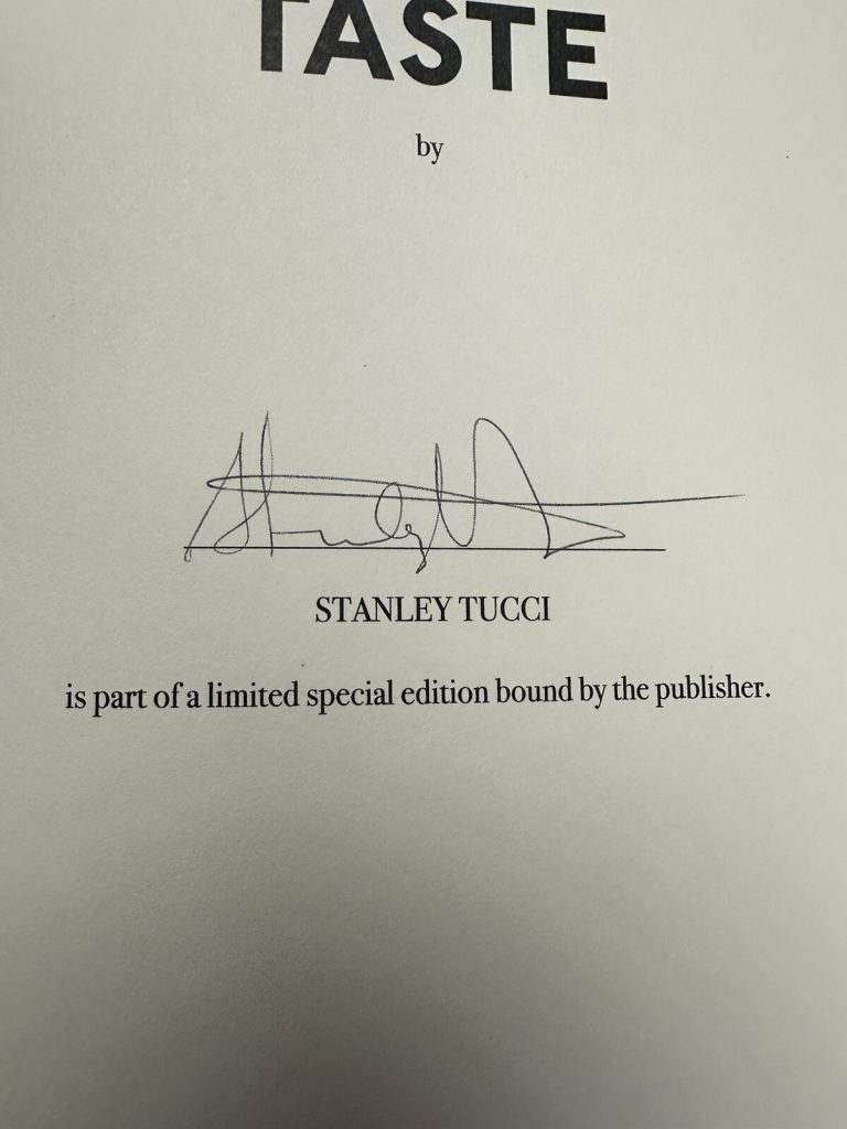Stanley Tucci Signed Book Taste Through Food HCB Hunger Games Actor Auto TPG