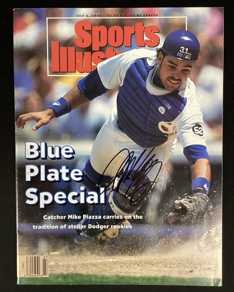 Mike Piazza Signed Sports Illustrated 7/5/93 Dodgers No Label RC Autograph JSA
