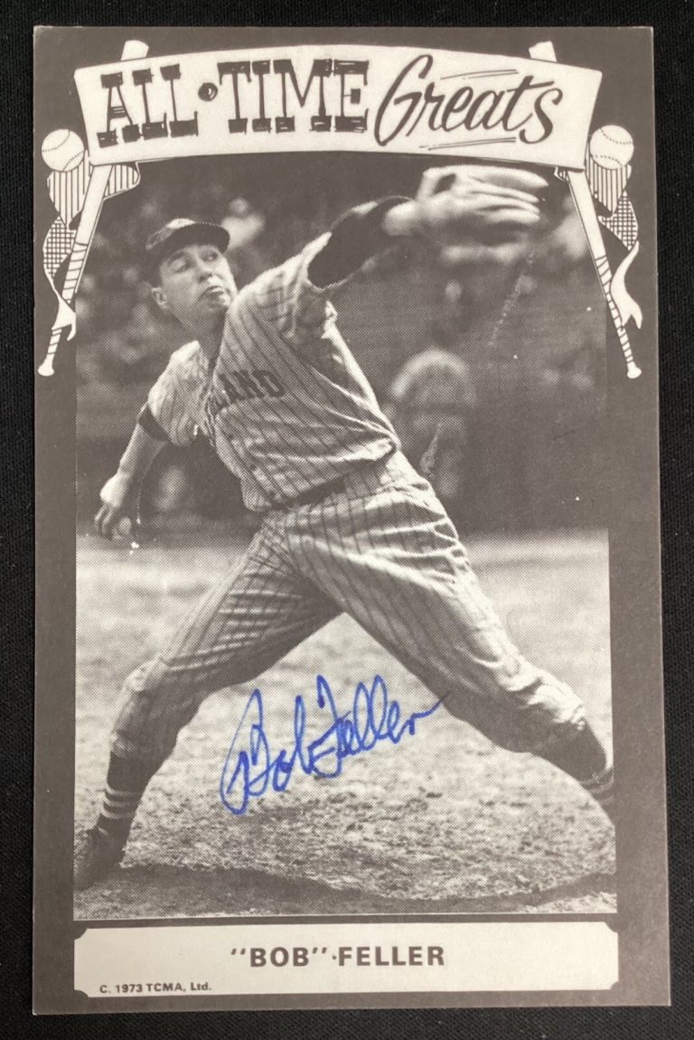 Bob Feller Signed TCMA All Time Greats Postcard Cleveland Indians Baseball TPG