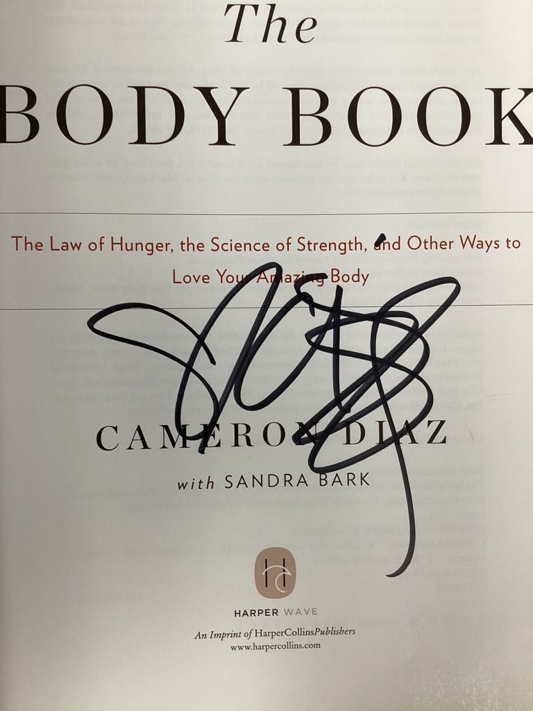 Cameron Diaz Signed Book The Body Book Something About Mary Actor Autograph JSA