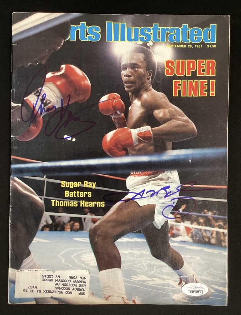 Sugar Ray Leonard Signed Sports Illustrated 9/28/81 Thomas Hearns Autograph JSA2