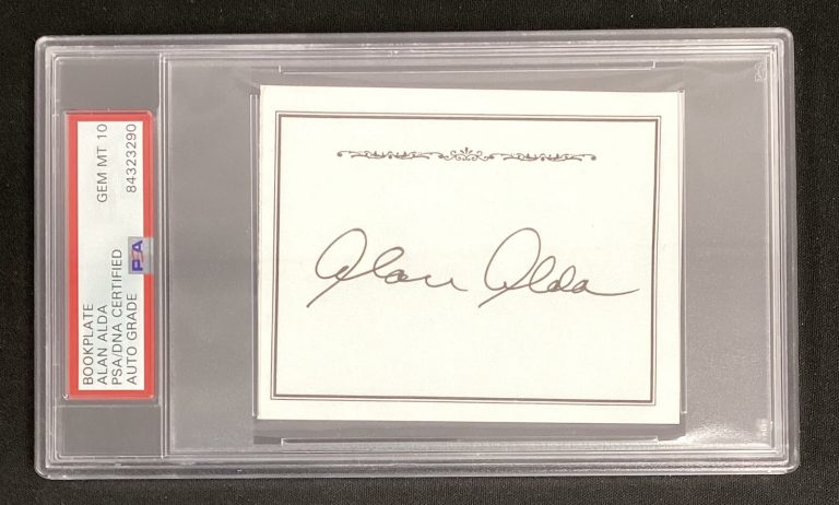 Alan Alda Signed Bookplate Mash Hawkeye 30 Rock Tough Sig PSA/DNA Auto Gem 10