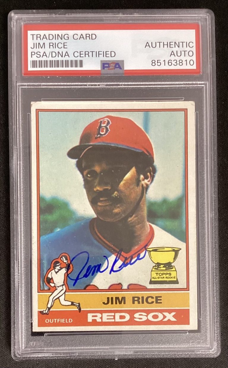 Jim Rice Signed 1976 Topps #340 Baseball Card Autograph Boston Redsox PSA/DNA