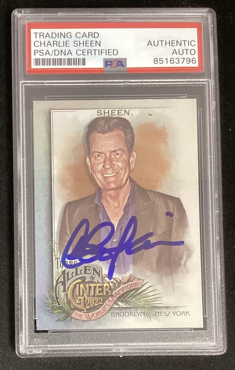 Charlie Sheen Signed 2022 Allen Ginger Baseball Card Chrome Autograph PSA/DNA