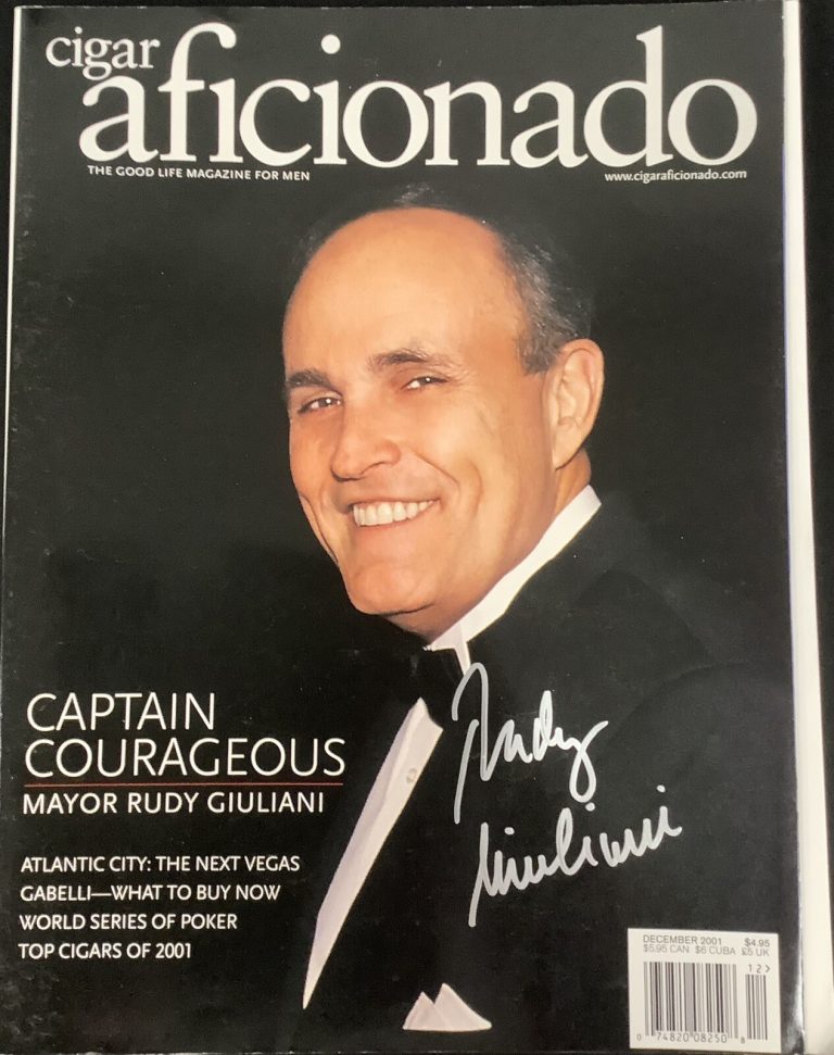 Rudy Giuliani Signed Cigar Magazine 12/2001 No Label Trump Maga Autograph BAS