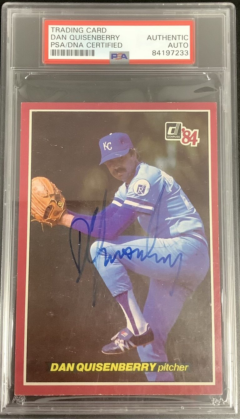 Dan Quisenberry Signed 1984 Donruss Action All Star #56 Baseball Card PSA/DNA