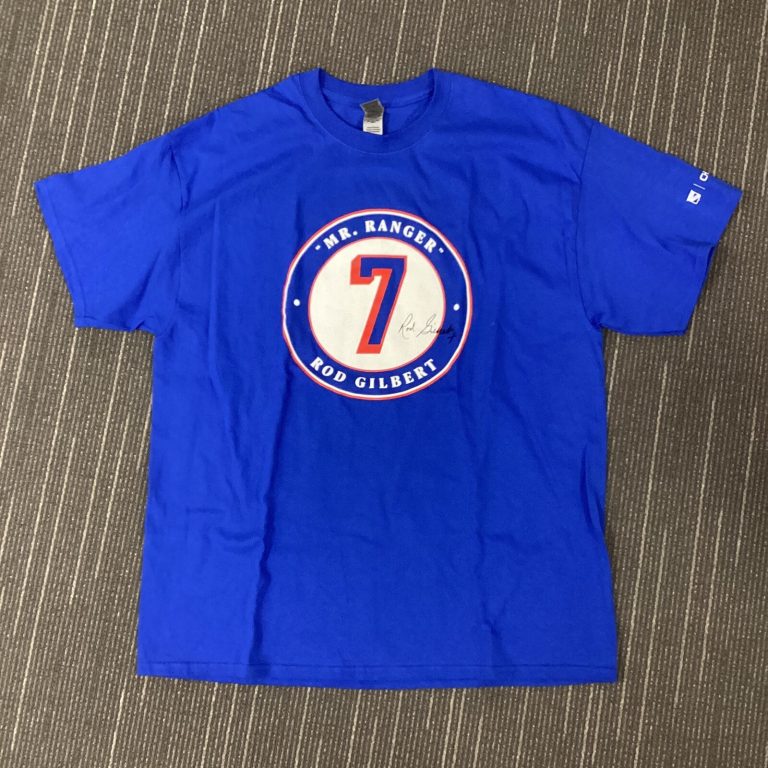 Rod Gilbert NY Rangers Never Worn T-Shirt Blueshirts XL #7 Hockey HOF MSG SGA