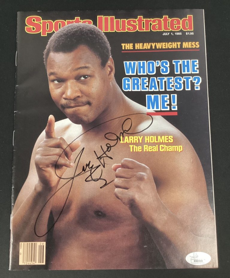 Larry Holmes Signed Sports Illustrated 7/1/85 No Label Boxing Autograph JSA