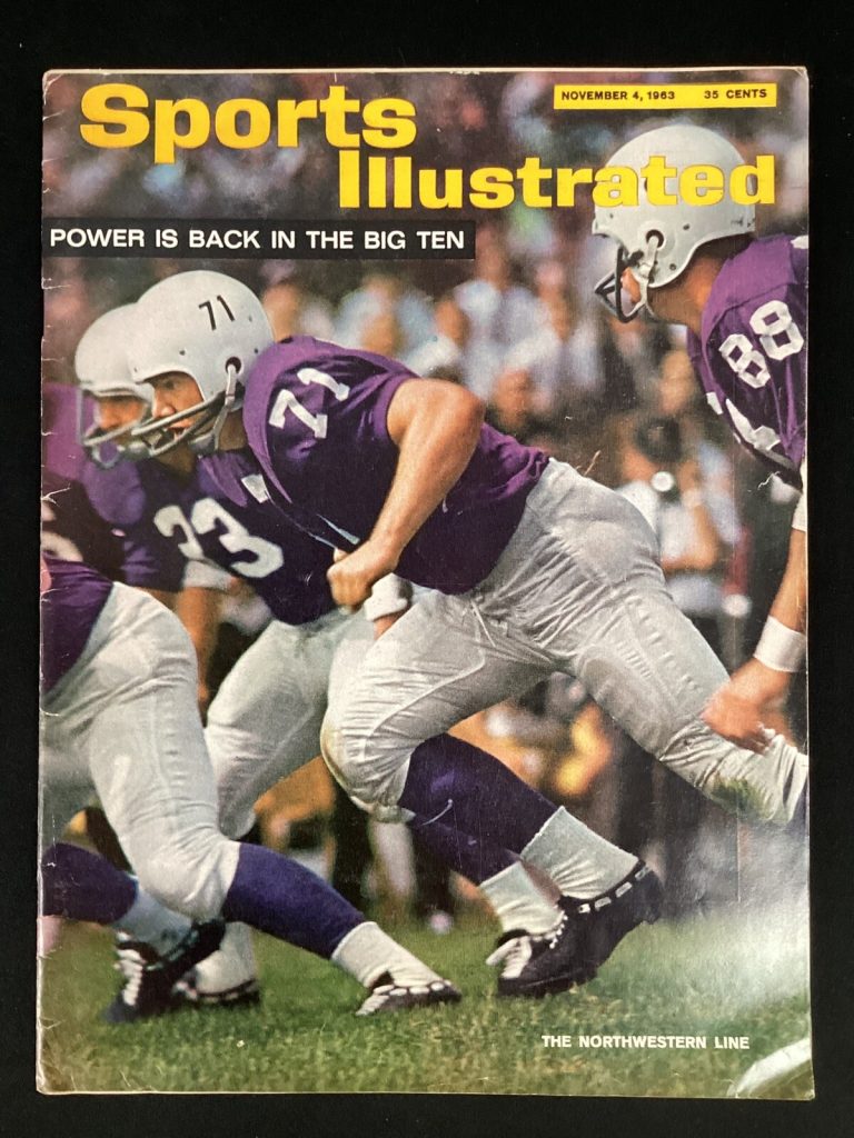 Jack Cvercko Sports Illustrated 11/4/1963 No Label Football Northwestern Mag
