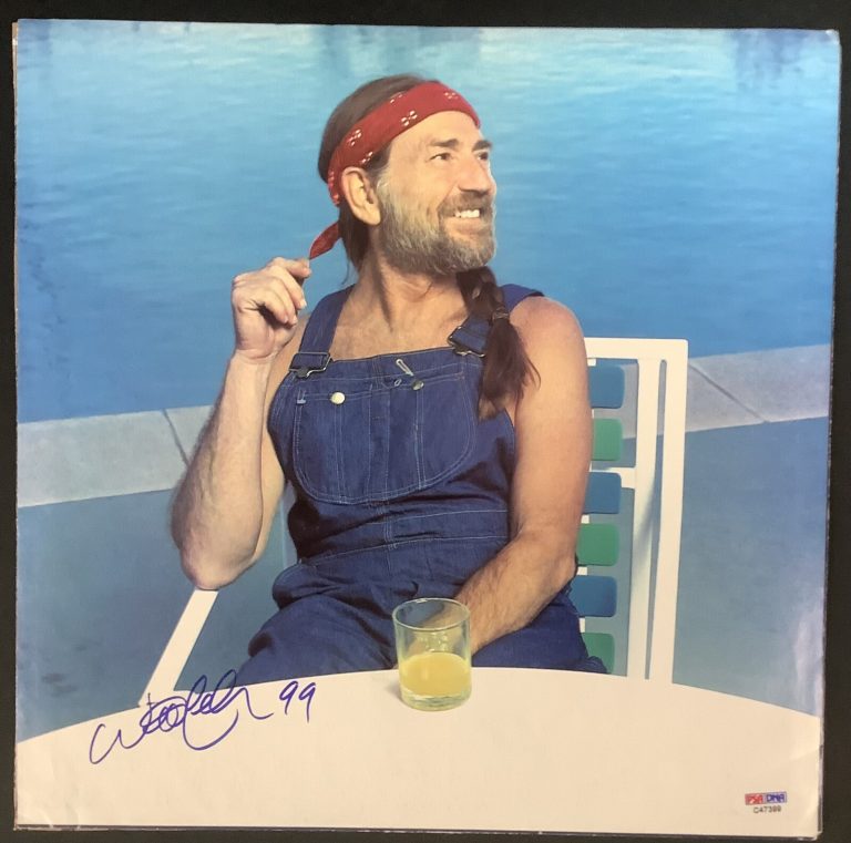 Willie Nelson Signed Album Insert Without A Song Country Music HOF Legend PSA