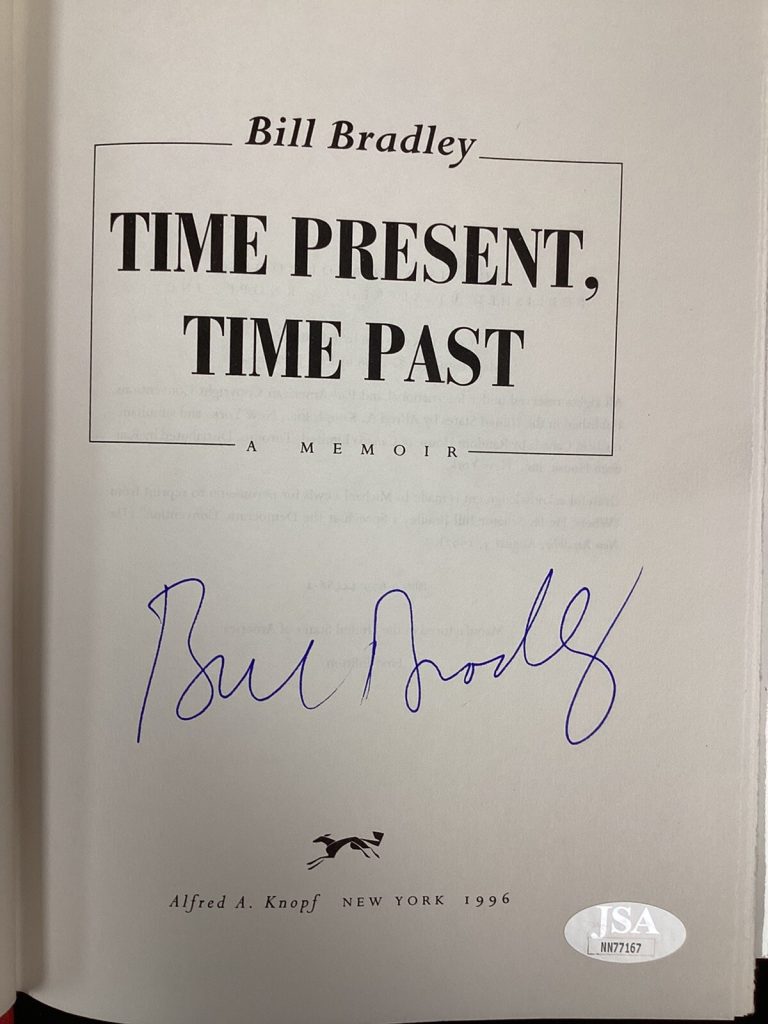Bill Bradley Signed Book Time Present Time HCB Past NJ Senator Autograph JSA COA