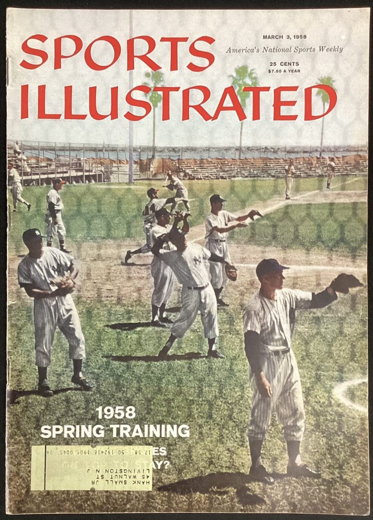 Mickey Mantle Sports Illustrated 3/3/1958 Label Baseball Yankees HOF Magazine